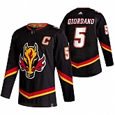 Calgary Flames 5 Mark Giordano Black Adidas 2020-21 Reverse Retro Alternate Jersey Dzhi,baseball caps,new era cap wholesale,wholesale hats